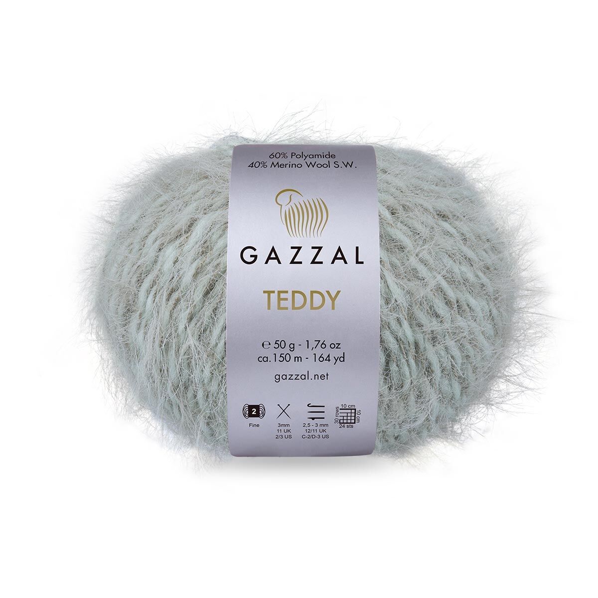 Gazzal Teddy Yarn – Soft Plush Sport Weight Yarn 50g 150m – Merino Blend for Knitting and Crochet