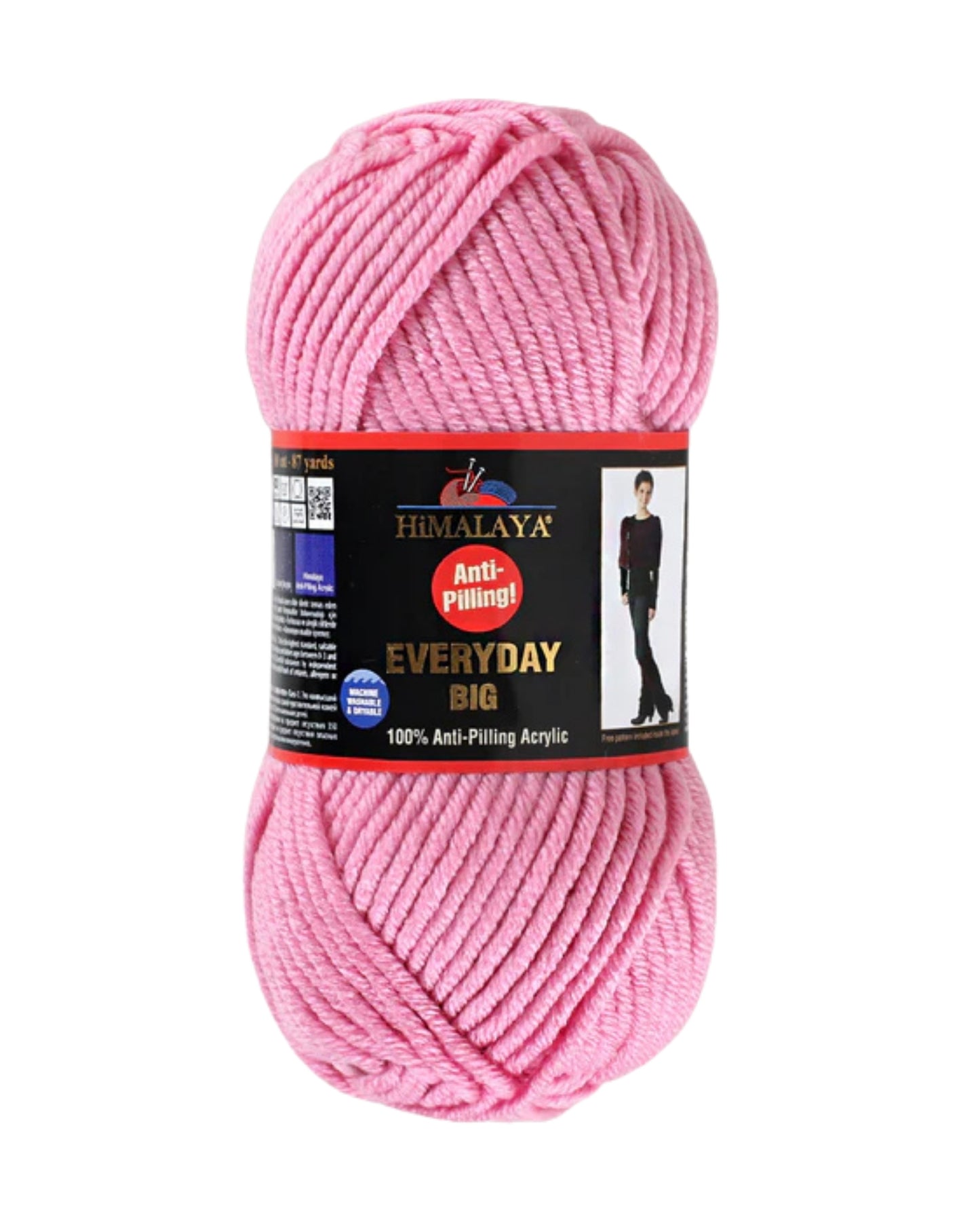Himalaya Everyday Big Neon Yarn – Super Bulky 100 g / 80 m Anti‑Pilling Acrylic – Bright Neon Pink Chunky Yarn for Knitting & Crochet