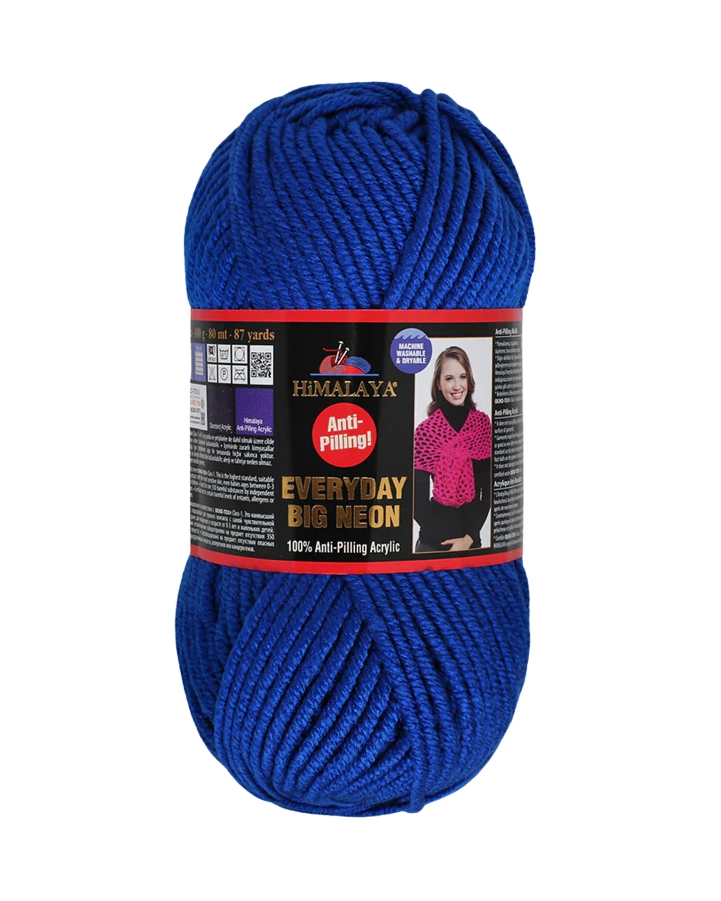 Himalaya Everyday Big Neon Yarn – Super Bulky 100 g / 80 m Anti‑Pilling Acrylic – Bright Neon Pink Chunky Yarn for Knitting & Crochet
