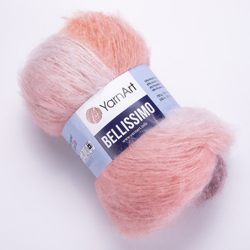 YarnArt Bellissimo Variegated Yarn – 150g / 330m – 13% Mohair, Soft & Fluffy – Perfect for Knitting - Crochet