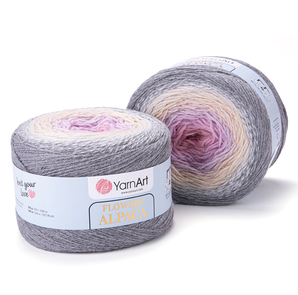 YarnArt Flowers Alpaca – Soft & Warm Alpaca Blend Yarn | 50g, 125m | Perfect for Knitting - Crochet