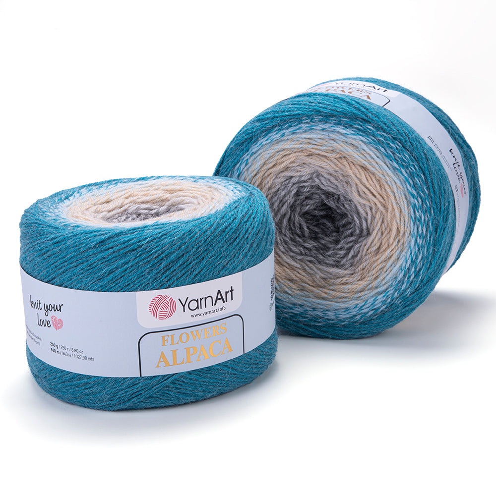 YarnArt Flowers Alpaca – Soft & Warm Alpaca Blend Yarn | 50g, 125m | Perfect for Knitting - Crochet