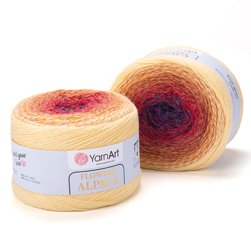 YarnArt Flowers Alpaca – Soft & Warm Alpaca Blend Yarn | 50g, 125m | Perfect for Knitting - Crochet