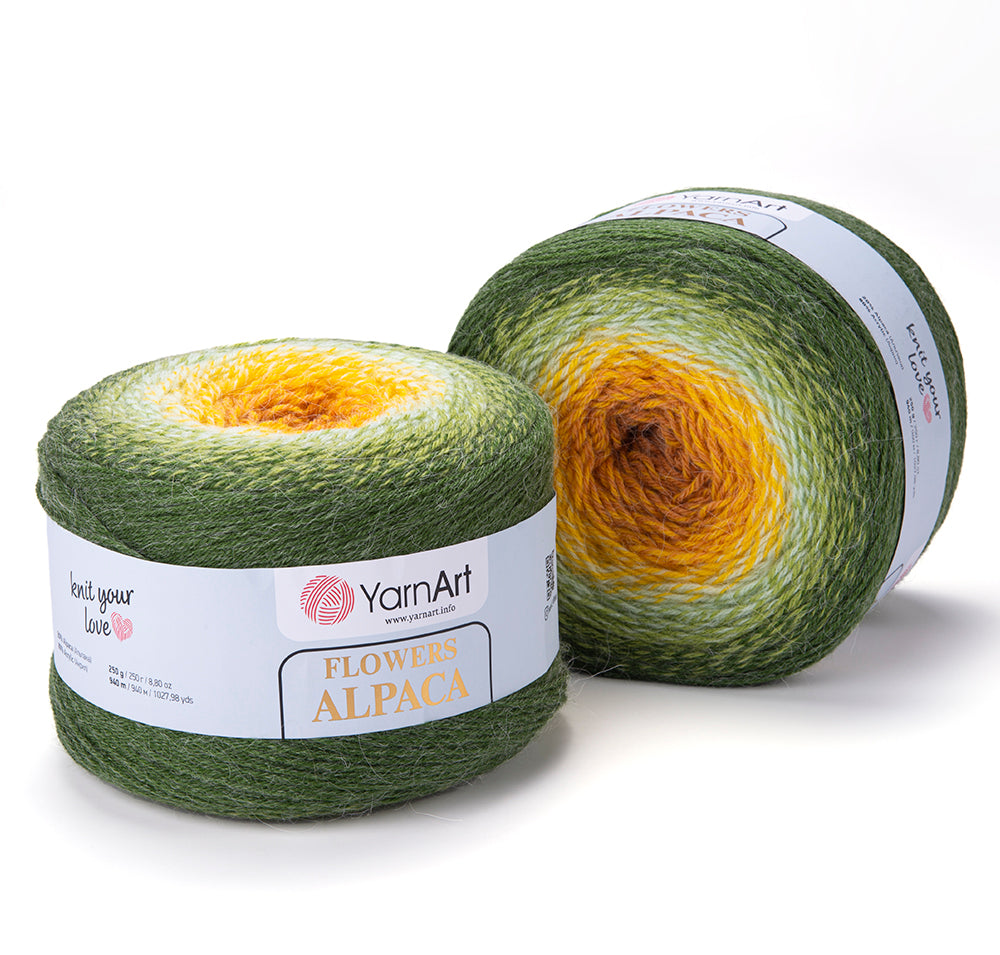 YarnArt Flowers Alpaca – Soft & Warm Alpaca Blend Yarn | 50g, 125m | Perfect for Knitting - Crochet
