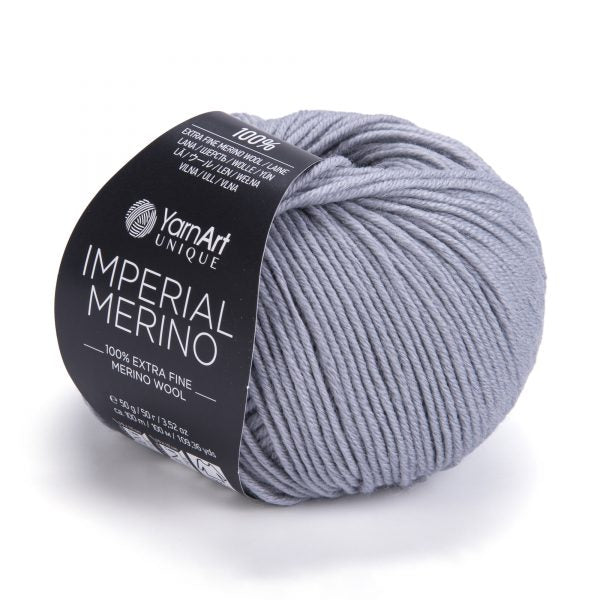 YarnArt Imperial Merino Yarn β 100% Merino Wool, Super Soft & Warm, Baby Friendly, Grey Knitting Yarn for Sweaters - Winter Projects