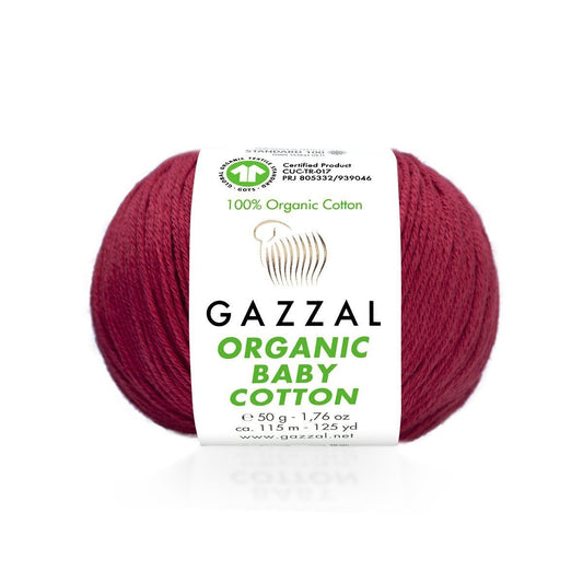 Gazzal Organic Baby Cotton – Ultra Soft 100% Organic Cotton Yarn for Baby Clothes & Delicate Projects