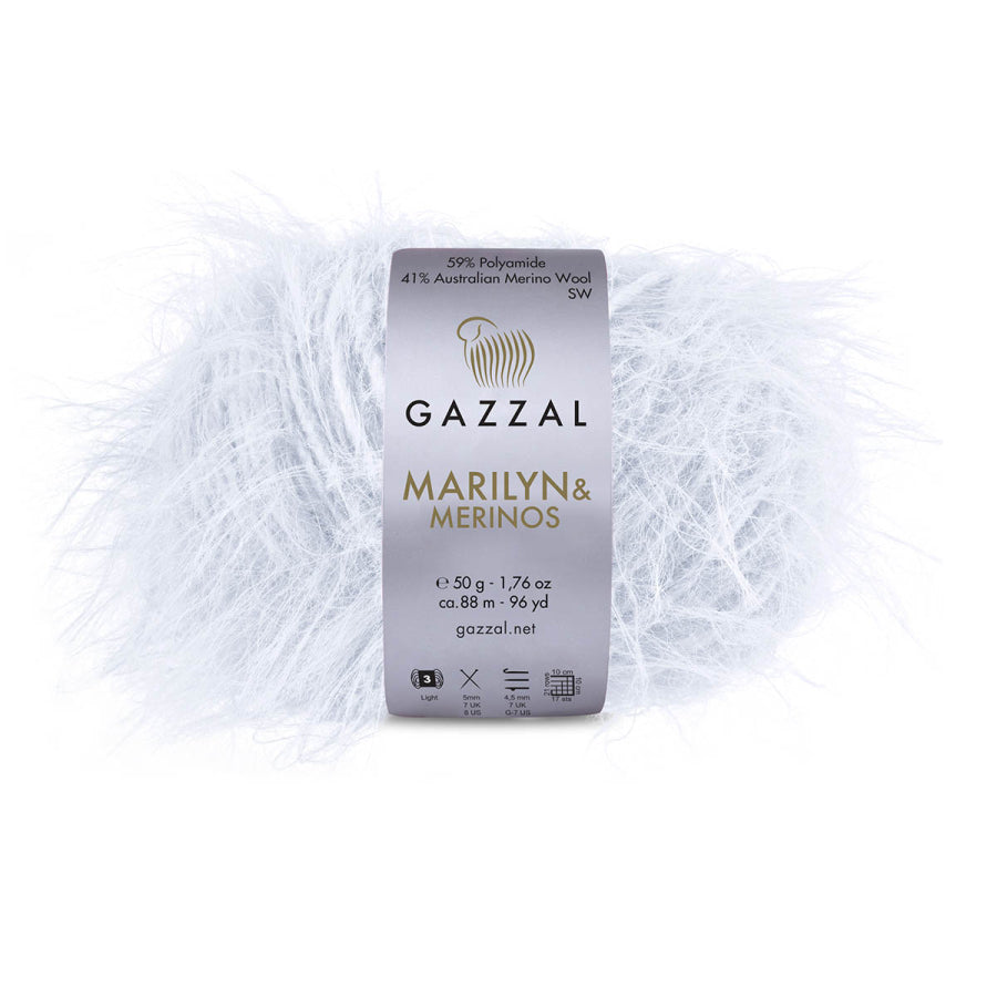 Gazzal Marilyn Merinos Yarn – Soft & Durable Merino Wool Blend for Sweaters, Cardigans, Scarves - Cozy Winter Knitting Projects