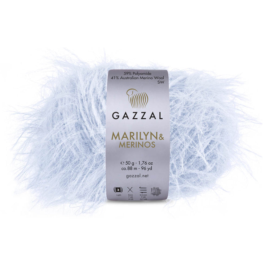 Gazzal Marilyn Merinos Yarn – Soft & Durable Merino Wool Blend for Sweaters, Cardigans, Scarves - Cozy Winter Knitting Projects