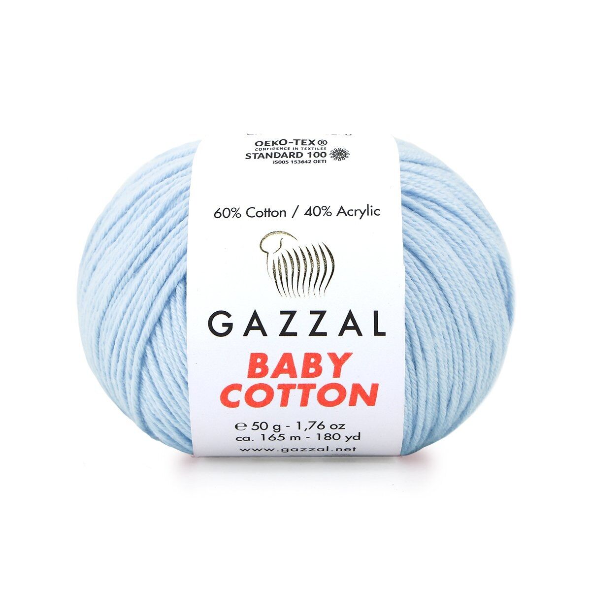 Gazzal Baby Cotton β Lightweight Soft Yarn for Babies & Kids | 50g, 165m