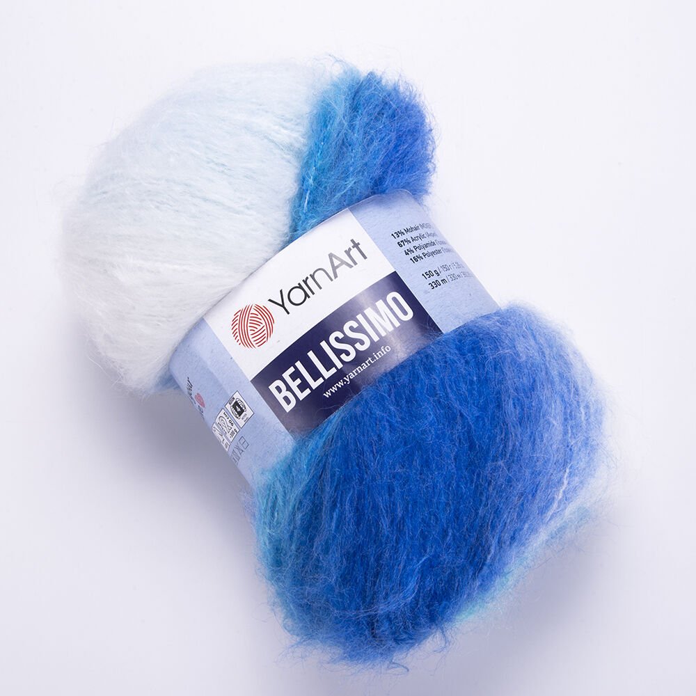 YarnArt Bellissimo Variegated Yarn – 150g / 330m – 13% Mohair, Soft & Fluffy – Perfect for Knitting - Crochet