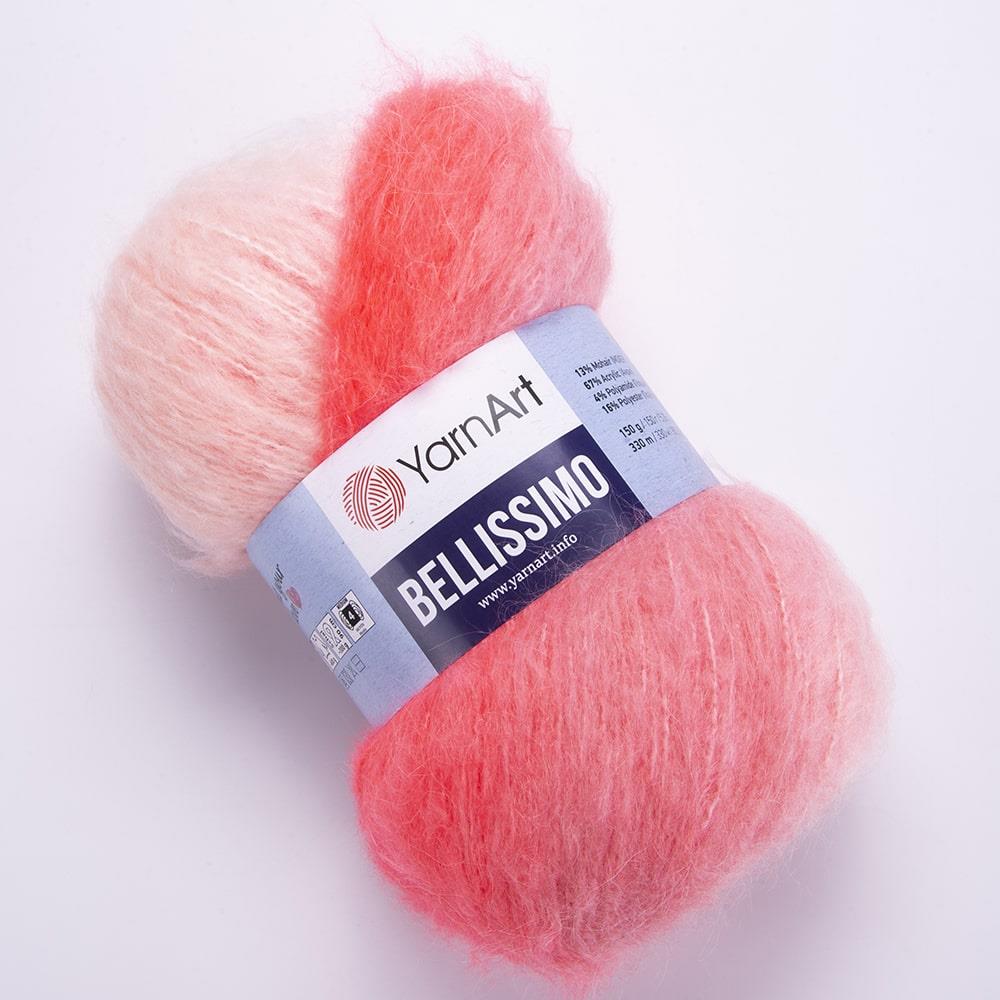 YarnArt Bellissimo Variegated Yarn – 150g / 330m – 13% Mohair, Soft & Fluffy – Perfect for Knitting - Crochet