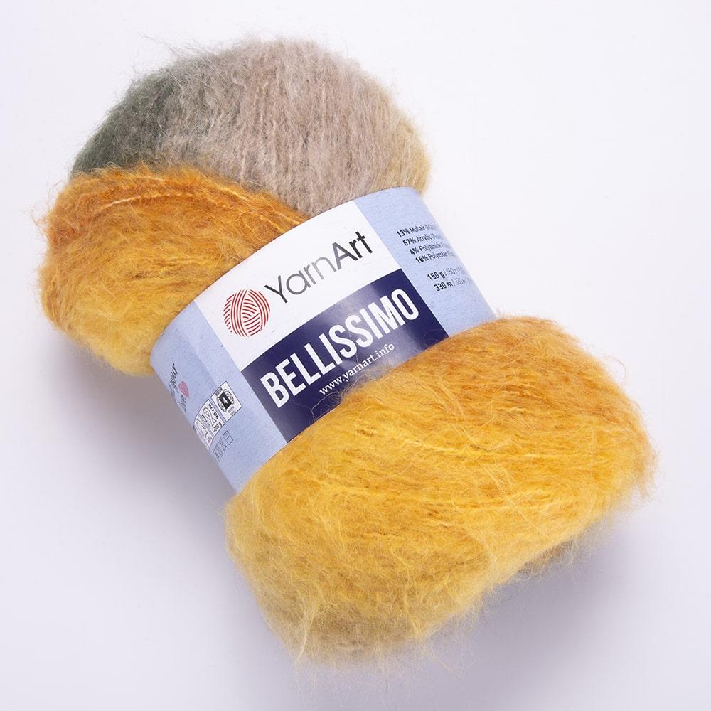 YarnArt Bellissimo Variegated Yarn – 150g / 330m – 13% Mohair, Soft & Fluffy – Perfect for Knitting - Crochet