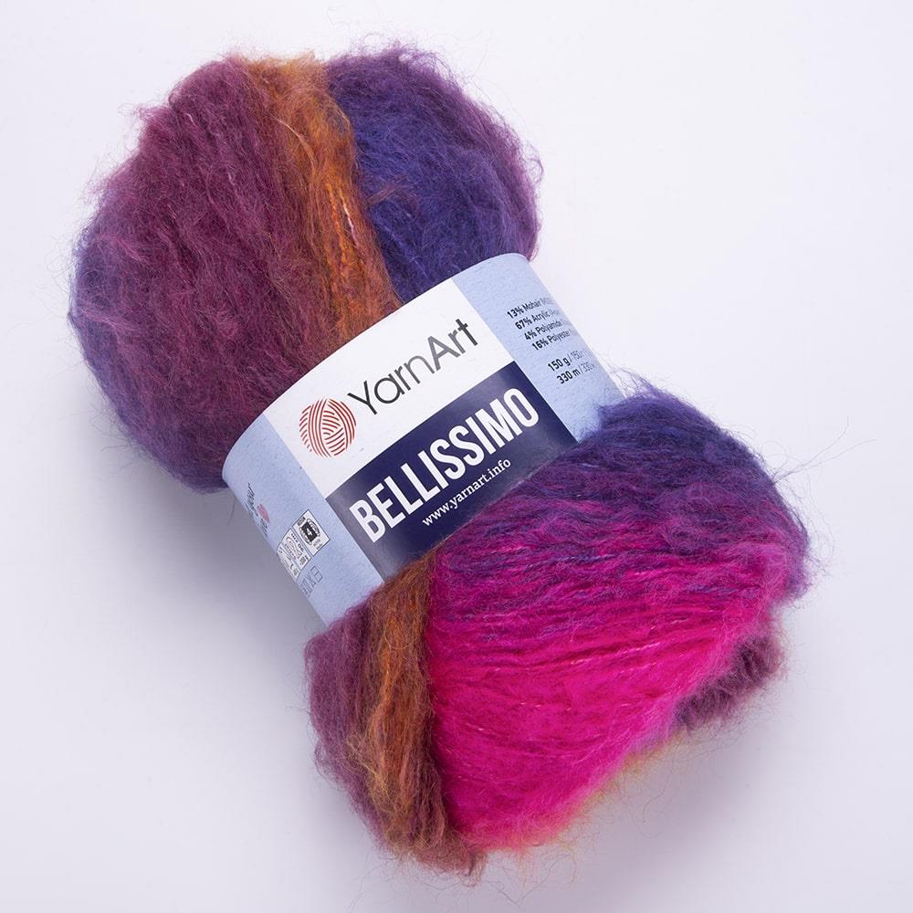 YarnArt Bellissimo Variegated Yarn – 150g / 330m – 13% Mohair, Soft & Fluffy – Perfect for Knitting - Crochet