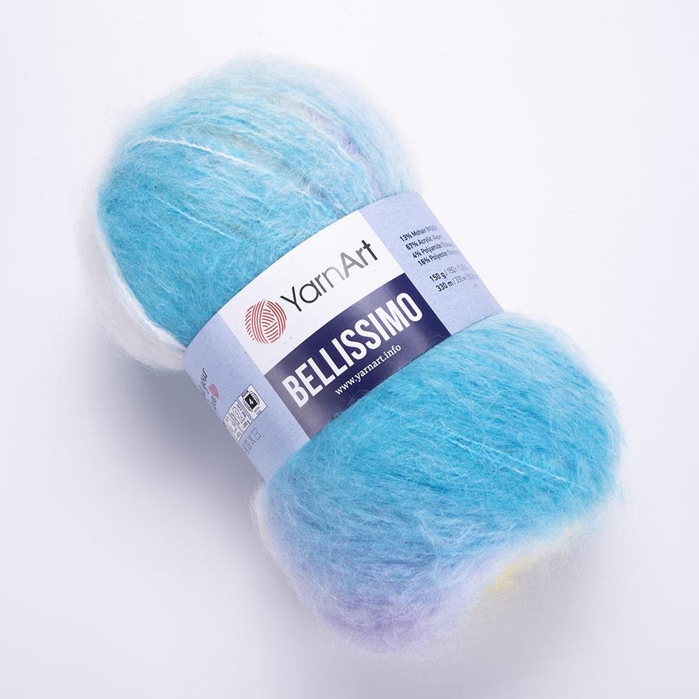 YarnArt Bellissimo Variegated Yarn – 150g / 330m – 13% Mohair, Soft & Fluffy – Perfect for Knitting - Crochet