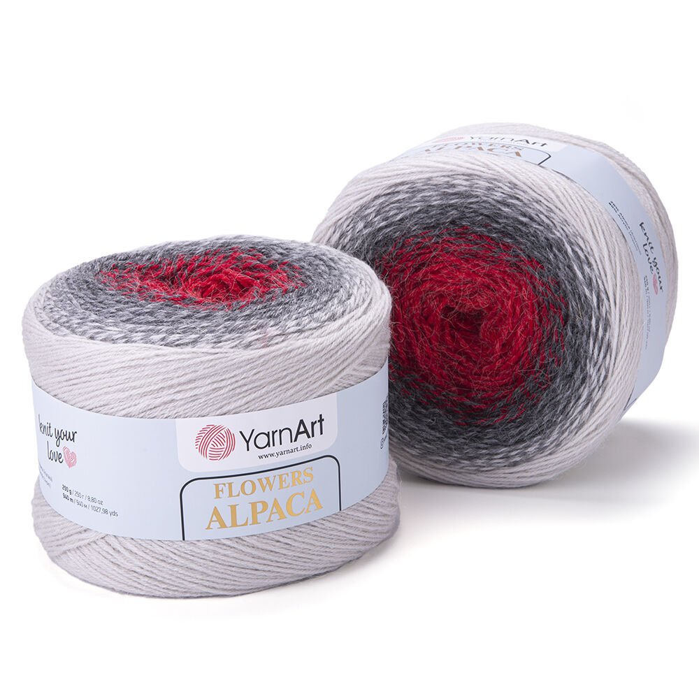 YarnArt Flowers Alpaca – Soft & Warm Alpaca Blend Yarn | 50g, 125m | Perfect for Knitting - Crochet