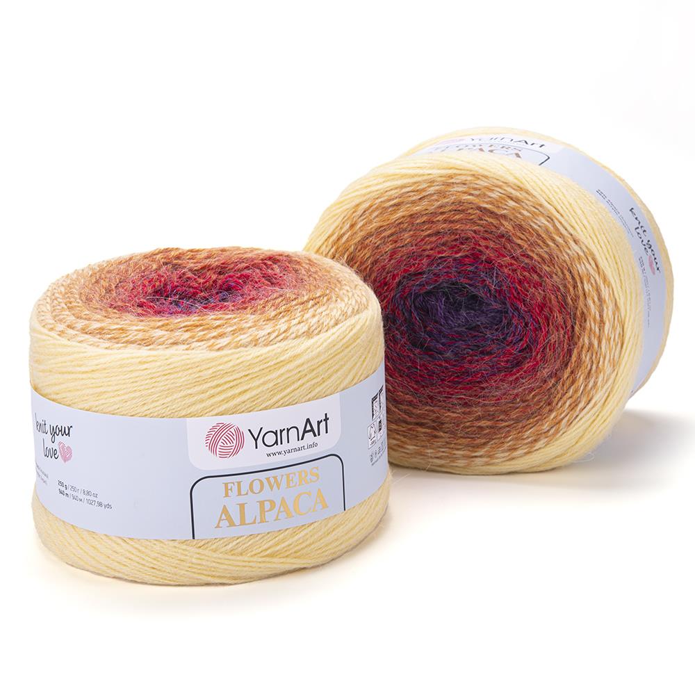 YarnArt Flowers Alpaca – Soft & Warm Alpaca Blend Yarn | 50g, 125m | Perfect for Knitting - Crochet
