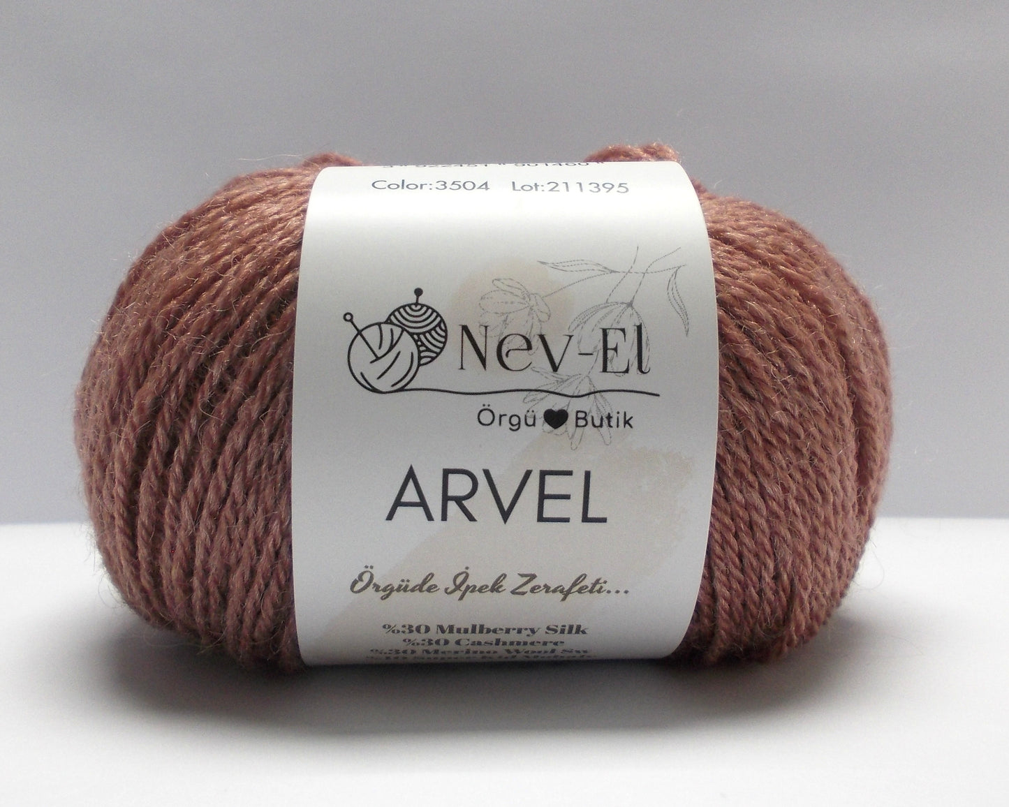 Nevel Arvel Yarn – Luxury Winter Yarn – Mulberry Silk, Cashmere, Merino & Mohair – Soft, Silky - Fun to Knit – 13 Colors