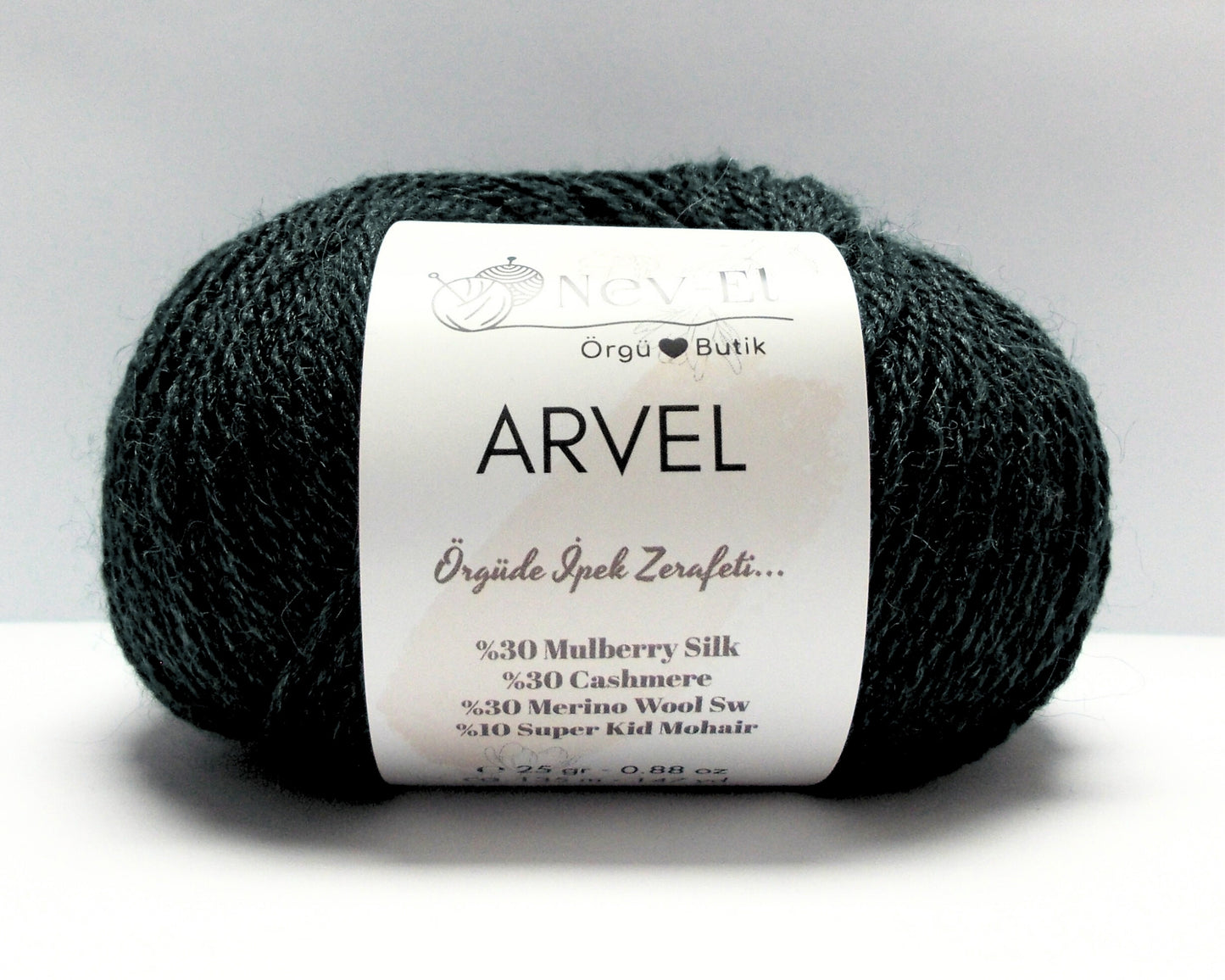 Nevel Arvel Yarn – Luxury Winter Yarn – Mulberry Silk, Cashmere, Merino & Mohair – Soft, Silky - Fun to Knit – 13 Colors