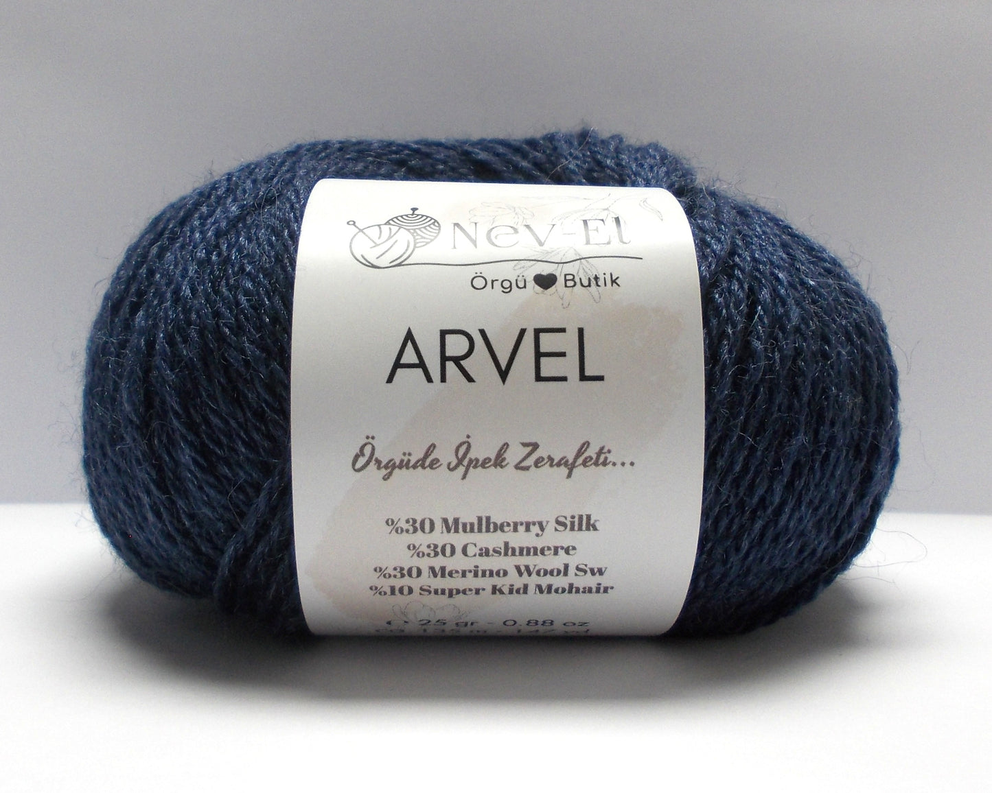 Nevel Arvel Yarn – Luxury Winter Yarn – Mulberry Silk, Cashmere, Merino & Mohair – Soft, Silky - Fun to Knit – 13 Colors