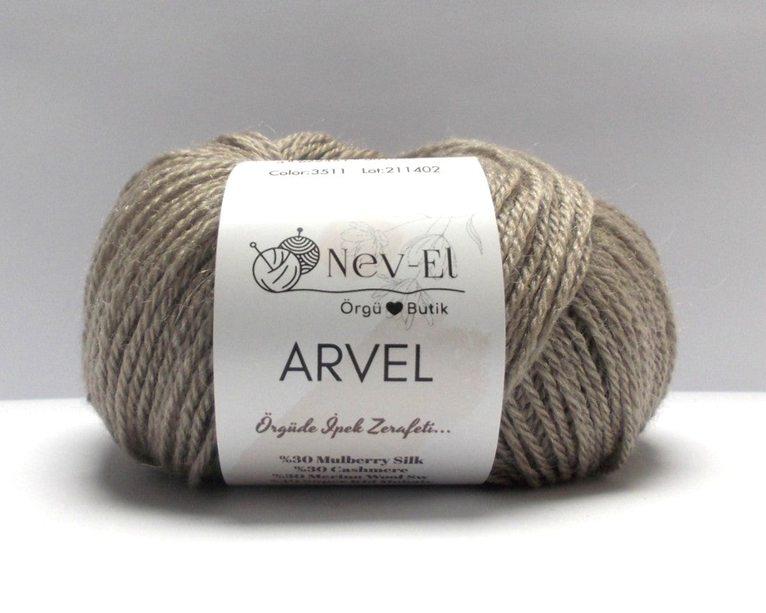 Nevel Arvel Yarn – Luxury Winter Yarn – Mulberry Silk, Cashmere, Merino & Mohair – Soft, Silky - Fun to Knit – 13 Colors