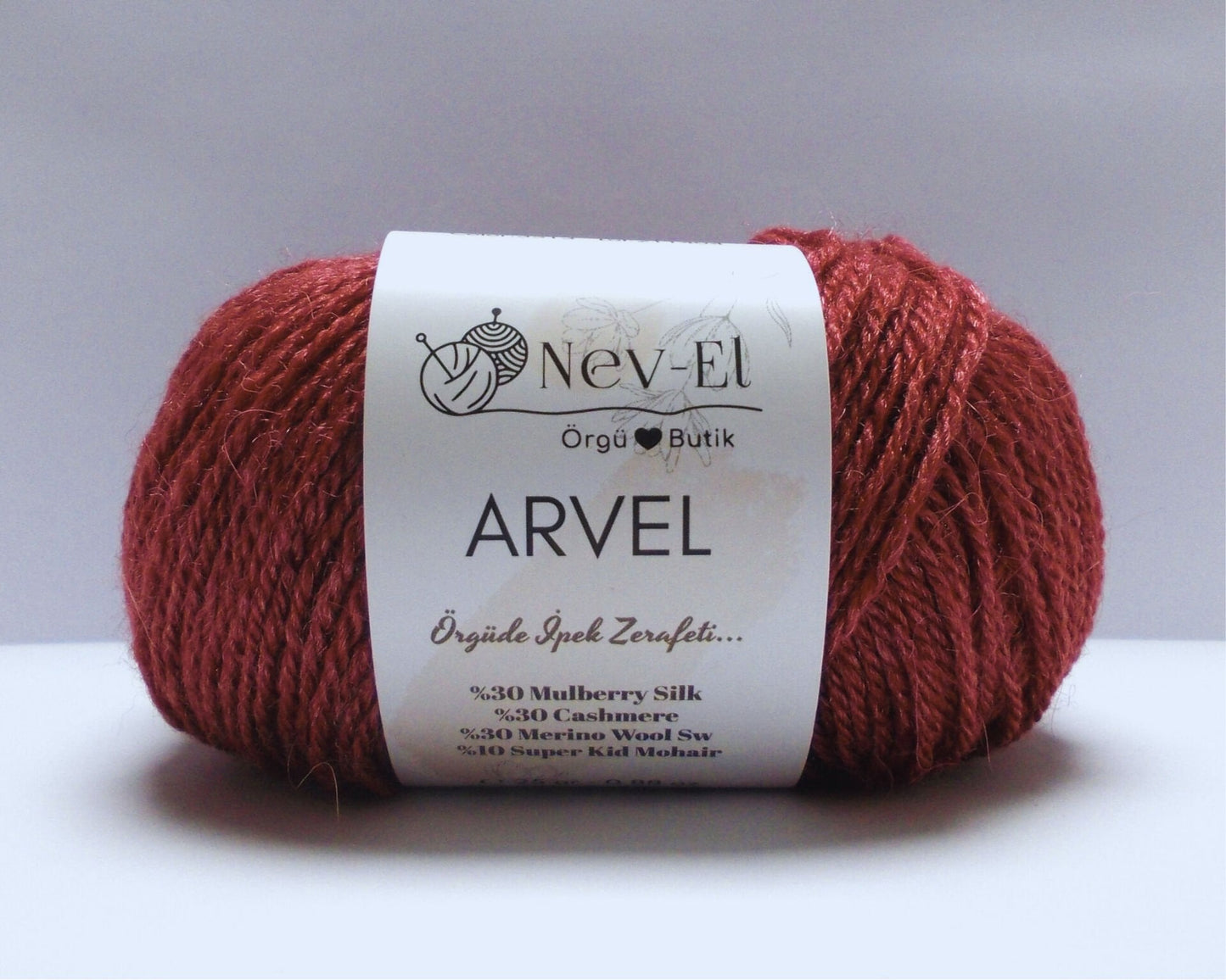 Nevel Arvel Yarn – Luxury Winter Yarn – Mulberry Silk, Cashmere, Merino & Mohair – Soft, Silky - Fun to Knit – 13 Colors