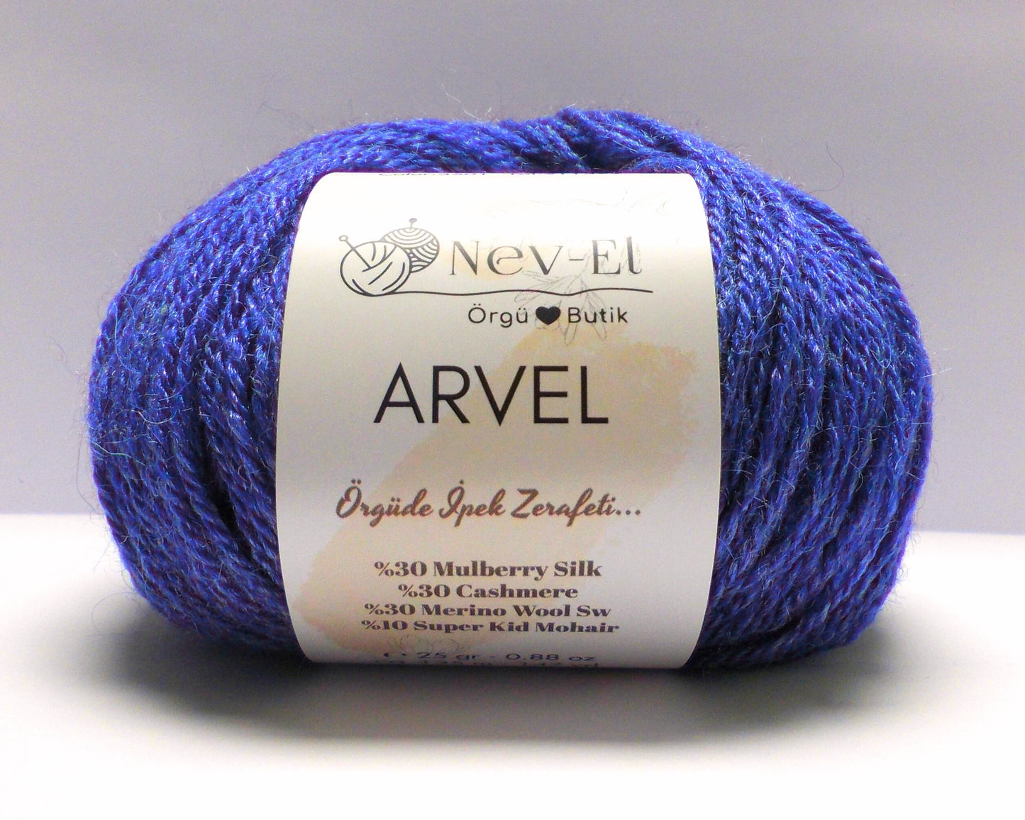 Nevel Arvel Yarn – Luxury Winter Yarn – Mulberry Silk, Cashmere, Merino & Mohair – Soft, Silky - Fun to Knit – 13 Colors