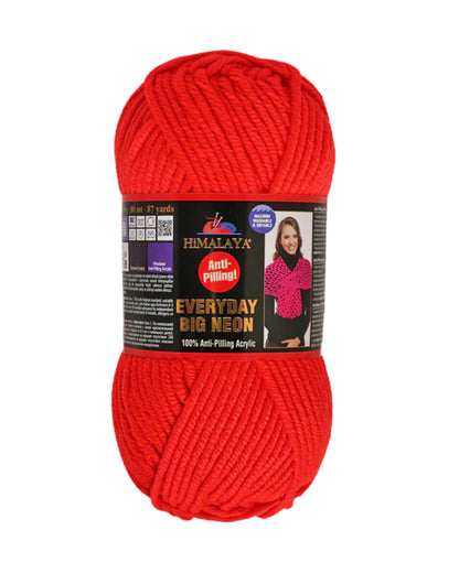 Himalaya Everyday Big Neon Yarn – Super Bulky 100 g / 80 m Anti‑Pilling Acrylic – Bright Neon Pink Chunky Yarn for Knitting & Crochet