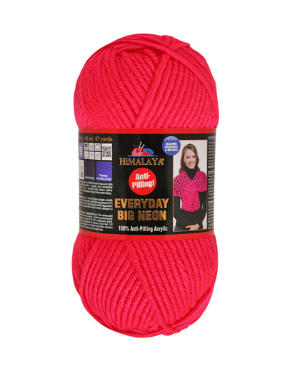 Himalaya Everyday Big Neon Yarn – Super Bulky 100 g / 80 m Anti‑Pilling Acrylic – Bright Neon Pink Chunky Yarn for Knitting & Crochet
