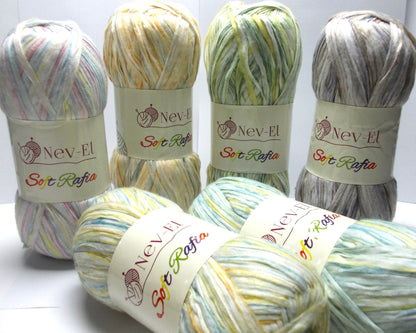 Nevel Soft Raffia Yarn – Washable Paper Look Yarn for Crochet Bags, Hats, Accessories – Lightweight Fiber for Summer Projects