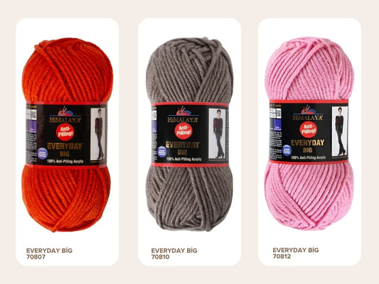 Himalaya Everyday Big Neon Yarn – Super Bulky 100 g / 80 m Anti‑Pilling Acrylic – Bright Neon Pink Chunky Yarn for Knitting & Crochet