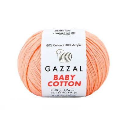 Gazzal Baby Cotton – Lightweight Soft Yarn for Babies & Kids | 50g, 165m