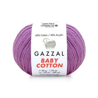 Gazzal Baby Cotton – Lightweight Soft Yarn for Babies & Kids | 50g, 165m