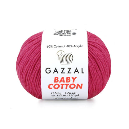 Gazzal Baby Cotton – Lightweight Soft Yarn for Babies & Kids | 50g, 165m