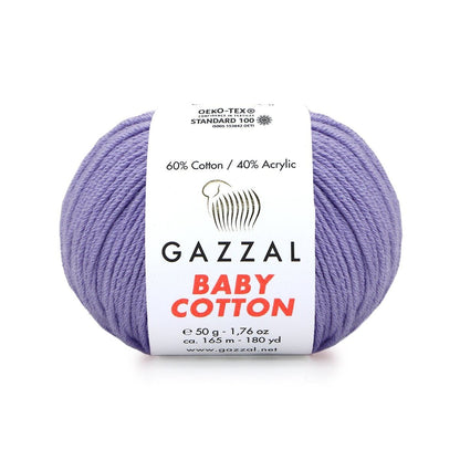 Gazzal Baby Cotton – Lightweight Soft Yarn for Babies & Kids | 50g, 165m