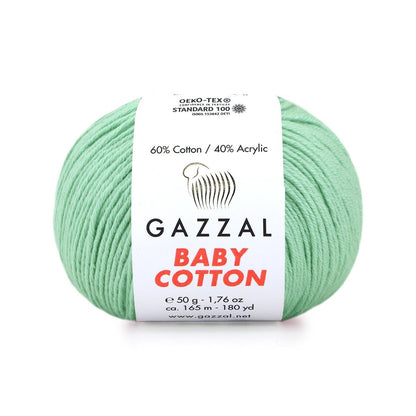 Gazzal Baby Cotton – Lightweight Soft Yarn for Babies & Kids | 50g, 165m