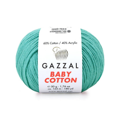 Gazzal Baby Cotton – Lightweight Soft Yarn for Babies & Kids | 50g, 165m