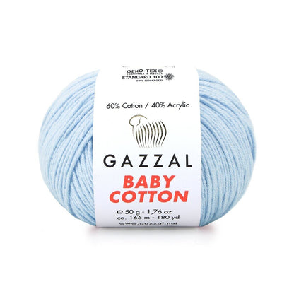 Gazzal Baby Cotton – Lightweight Soft Yarn for Babies & Kids | 50g, 165m