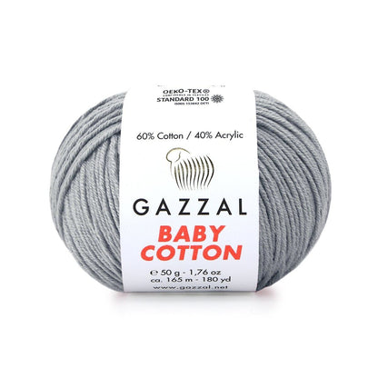 Gazzal Baby Cotton – Lightweight Soft Yarn for Babies & Kids | 50g, 165m