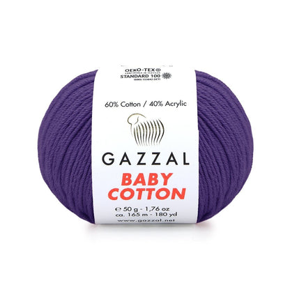 Gazzal Baby Cotton – Lightweight Soft Yarn for Babies & Kids | 50g, 165m