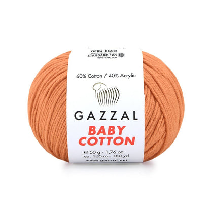 Gazzal Baby Cotton – Lightweight Soft Yarn for Babies & Kids | 50g, 165m
