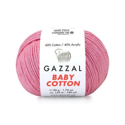 Gazzal Baby Cotton – Lightweight Soft Yarn for Babies & Kids | 50g, 165m