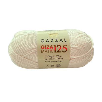 Gazzal Giza Matte 125 Cotton Yarn – 100% Egyptian Cotton, Matte Finish, 50g | Soft Knitting & Crochet Yarn