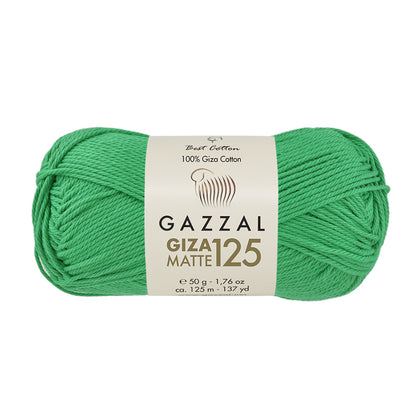 Gazzal Giza Matte 125 Cotton Yarn – 100% Egyptian Cotton, Matte Finish, 50g | Soft Knitting & Crochet Yarn