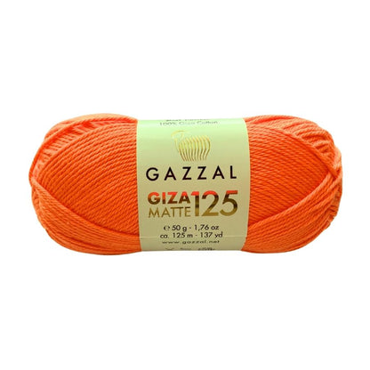 Gazzal Giza Matte 125 Cotton Yarn – 100% Egyptian Cotton, Matte Finish, 50g | Soft Knitting & Crochet Yarn