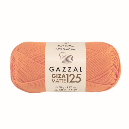 Gazzal Giza Matte 125 Cotton Yarn – 100% Egyptian Cotton, Matte Finish, 50g | Soft Knitting & Crochet Yarn