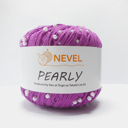 Nevel Pearly – Elegant Beaded Cotton Yarn | Soft & Shiny for Knitting - Crochet