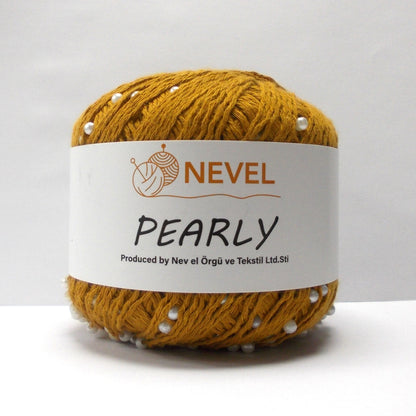 Nevel Pearly – Elegant Beaded Cotton Yarn | Soft & Shiny for Knitting - Crochet