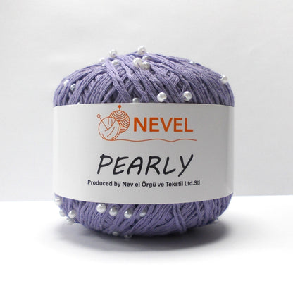 Nevel Pearly – Elegant Beaded Cotton Yarn | Soft & Shiny for Knitting - Crochet