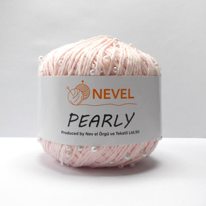 Nevel Pearly – Elegant Beaded Cotton Yarn | Soft & Shiny for Knitting - Crochet