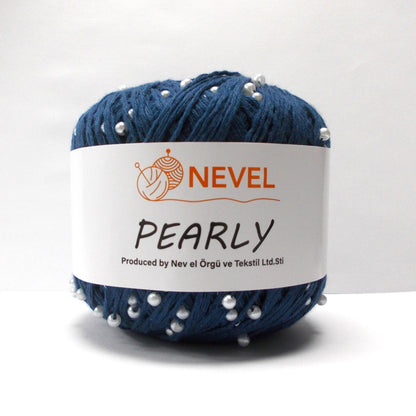 Nevel Pearly – Elegant Beaded Cotton Yarn | Soft & Shiny for Knitting - Crochet